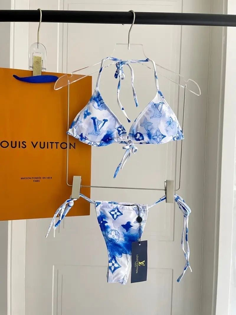 LV blue and white bikini