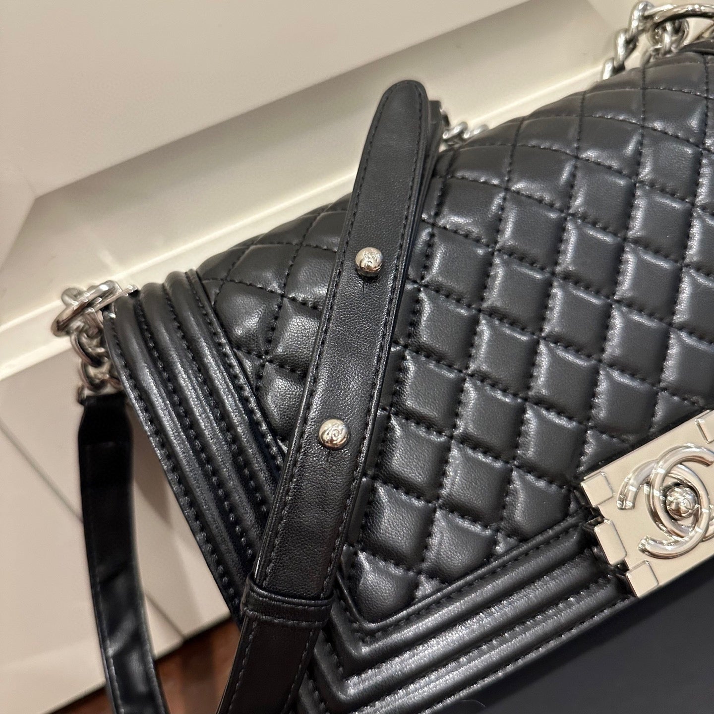 CC boy flap bag silver hardware