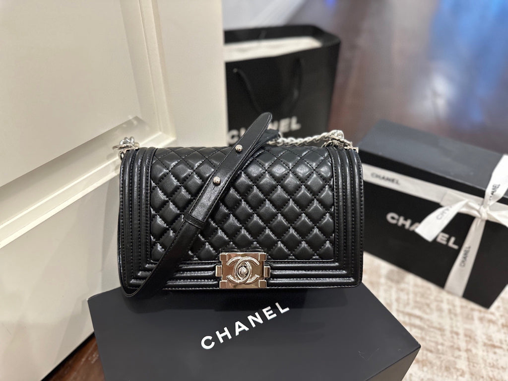 CC boy flap bag silver hardware