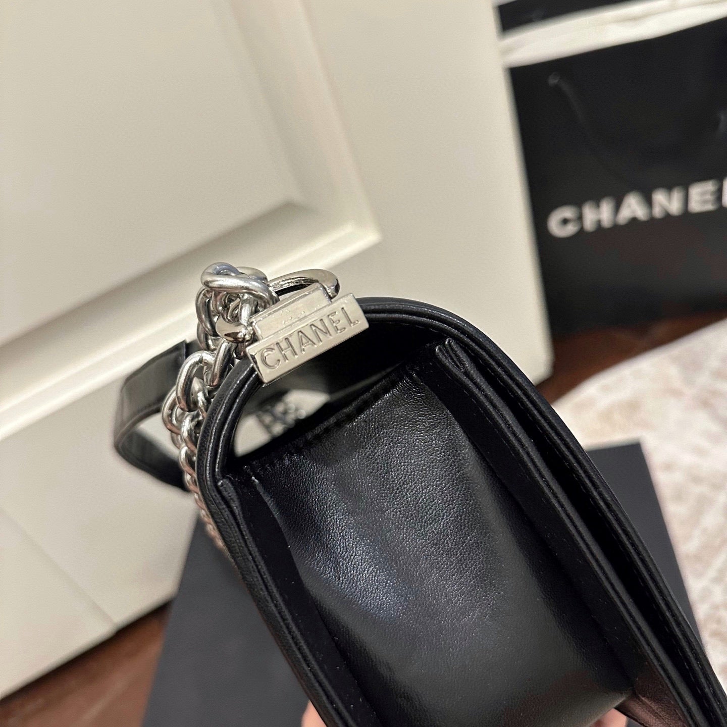 CC boy flap bag silver hardware