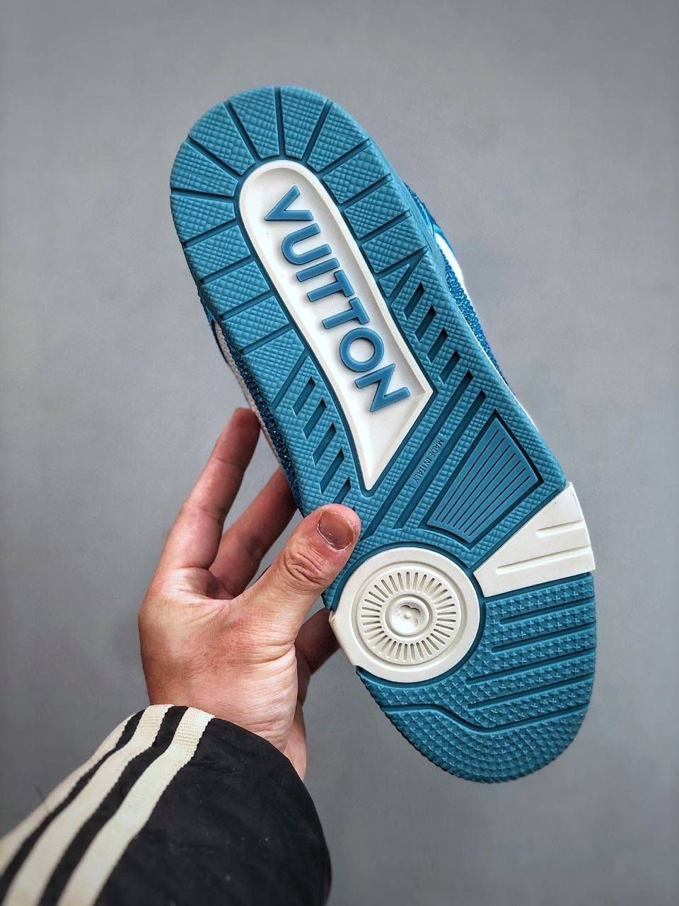 blue diamanté trainers