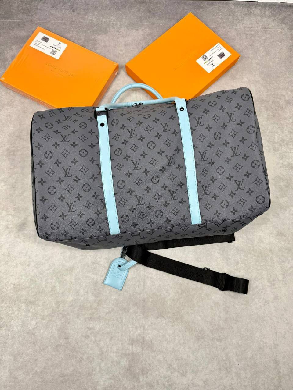 GREY & BLUE DUFFLE BAG