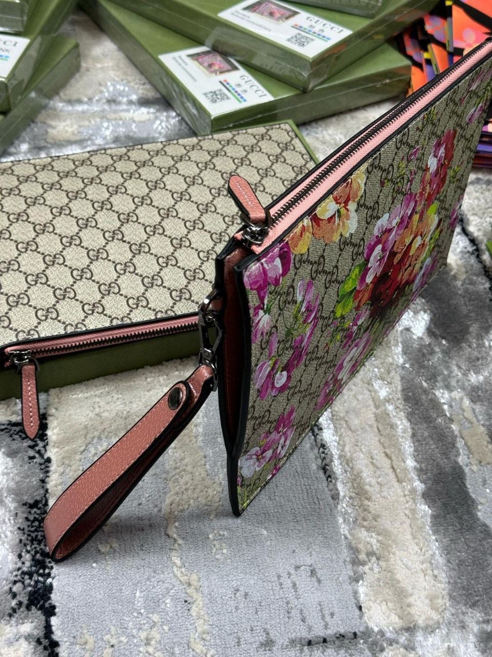 GG Floral clutch bag
