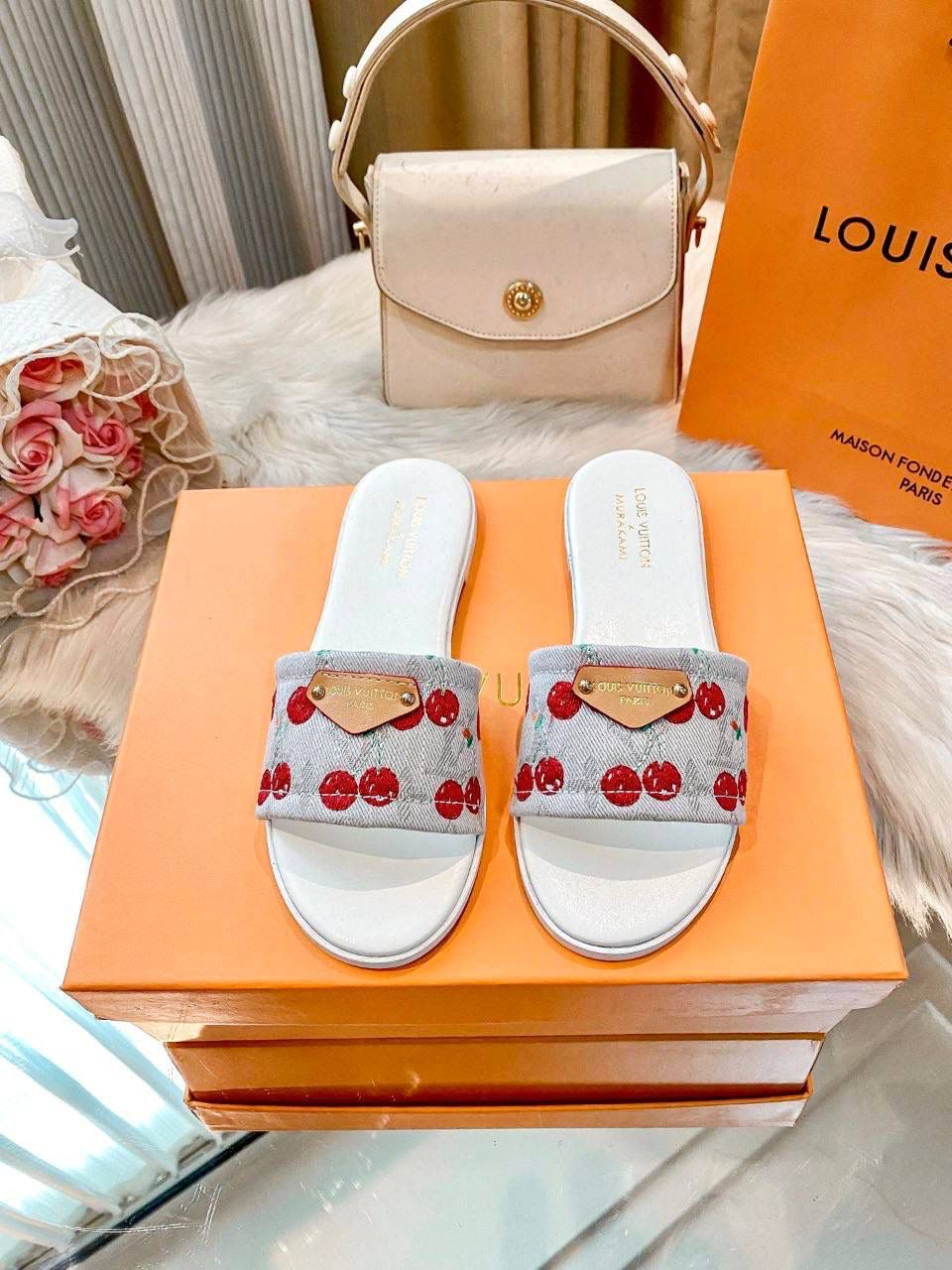 LV CHERRY SLIDERS