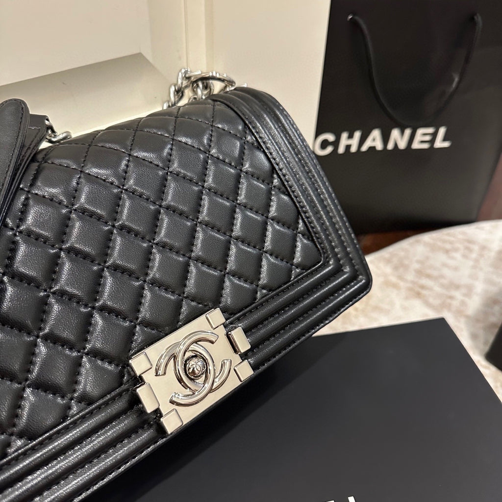 CC boy flap bag silver hardware