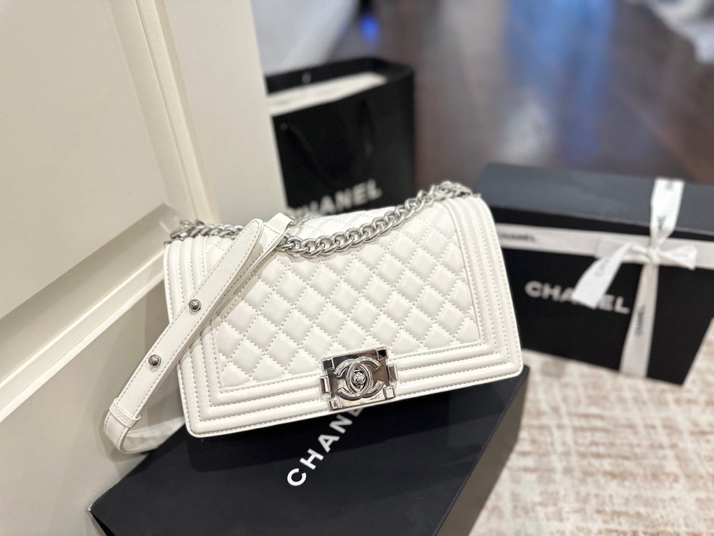 CC boy flap bag silver hardware