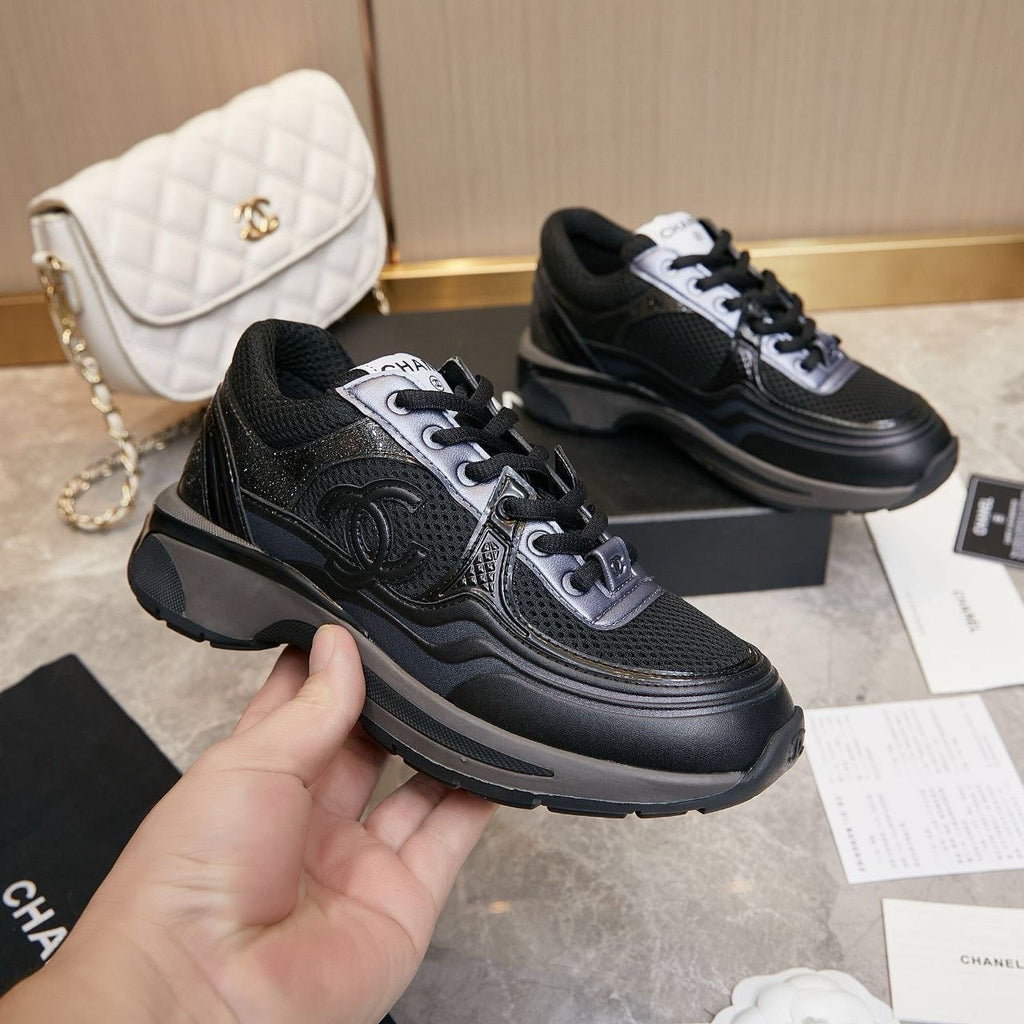 Chanel metalic trainers
